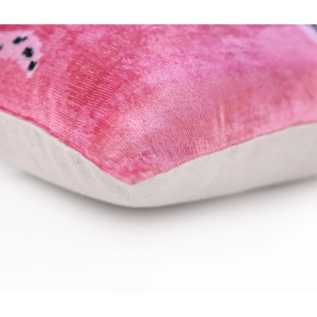 Handmade Pink Velvet Lumbar Pillow 16x24 – Designer Leopard Motif Luxury Cushion - Canvello