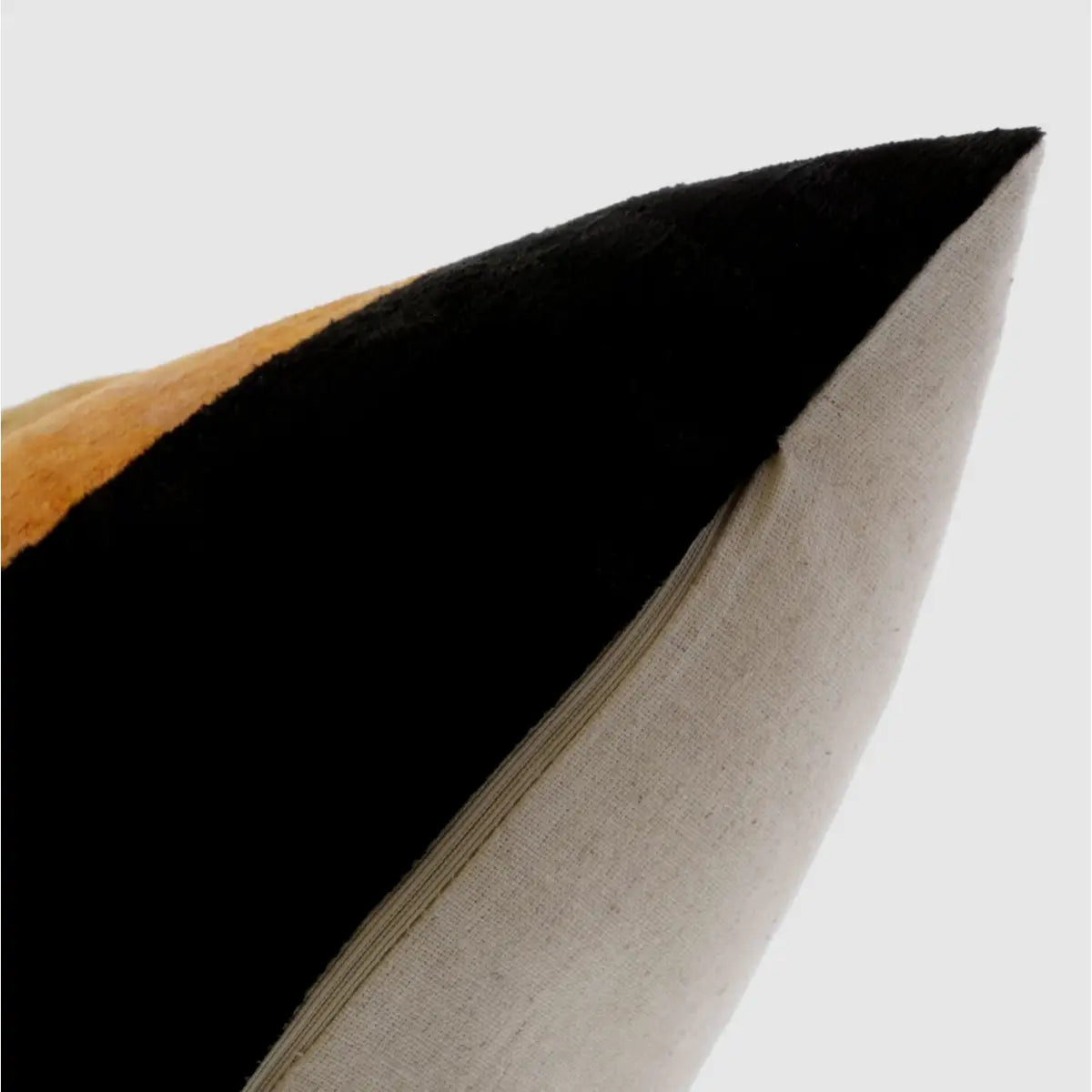 Handmade Silk Velvet Striped Throw Pillow - 20x20 Bold White Gold Orange and Black Design with Down Feather Insert