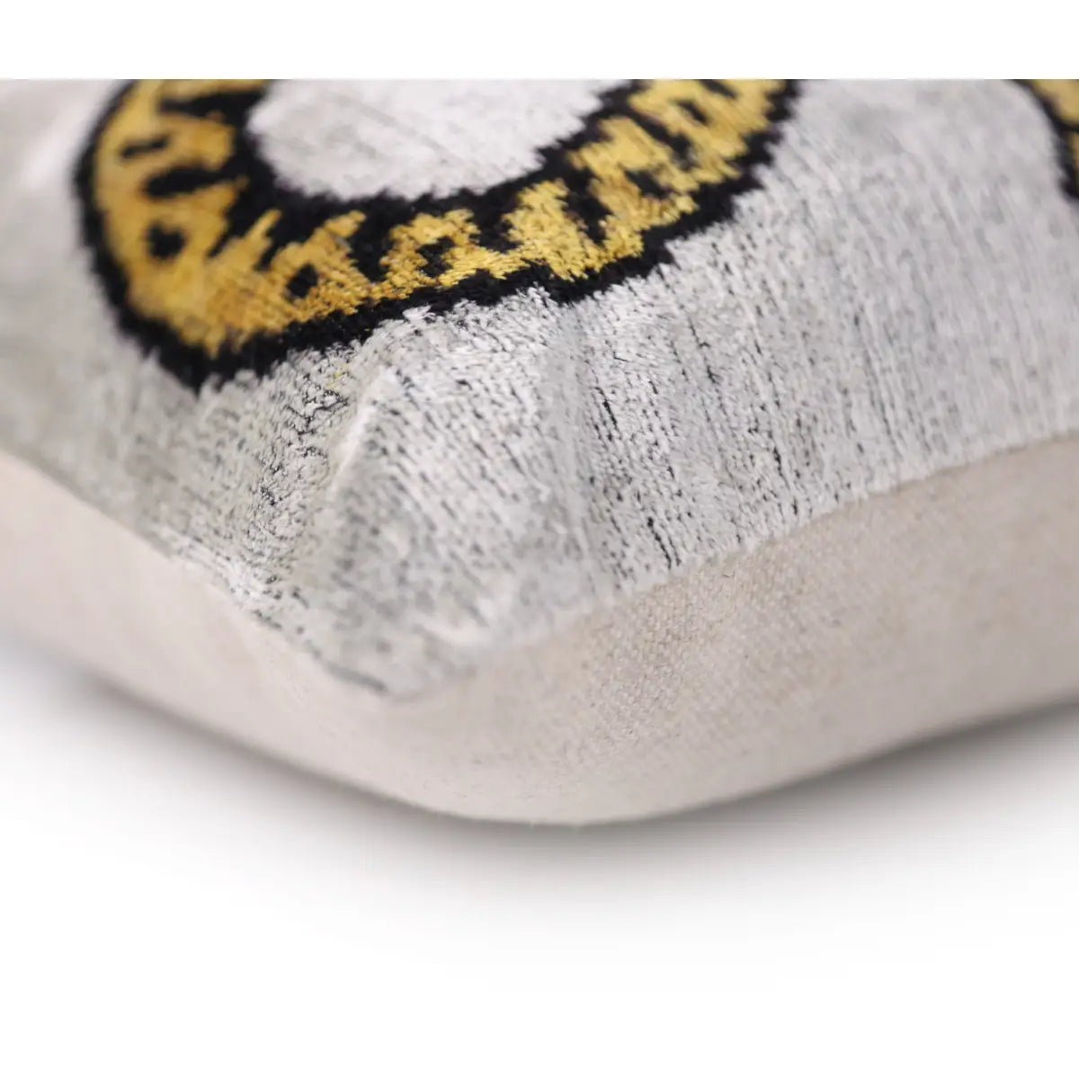 Handmade Tiger Design Velvet Lumbar Pillow 16x24 – Bold Artisan Statement Cushion - Canvello