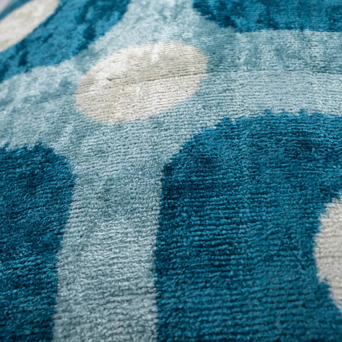Luxury Silk Velvet Pillow – Blue Retro Grid Lumbar 16x24’’ - Canvello