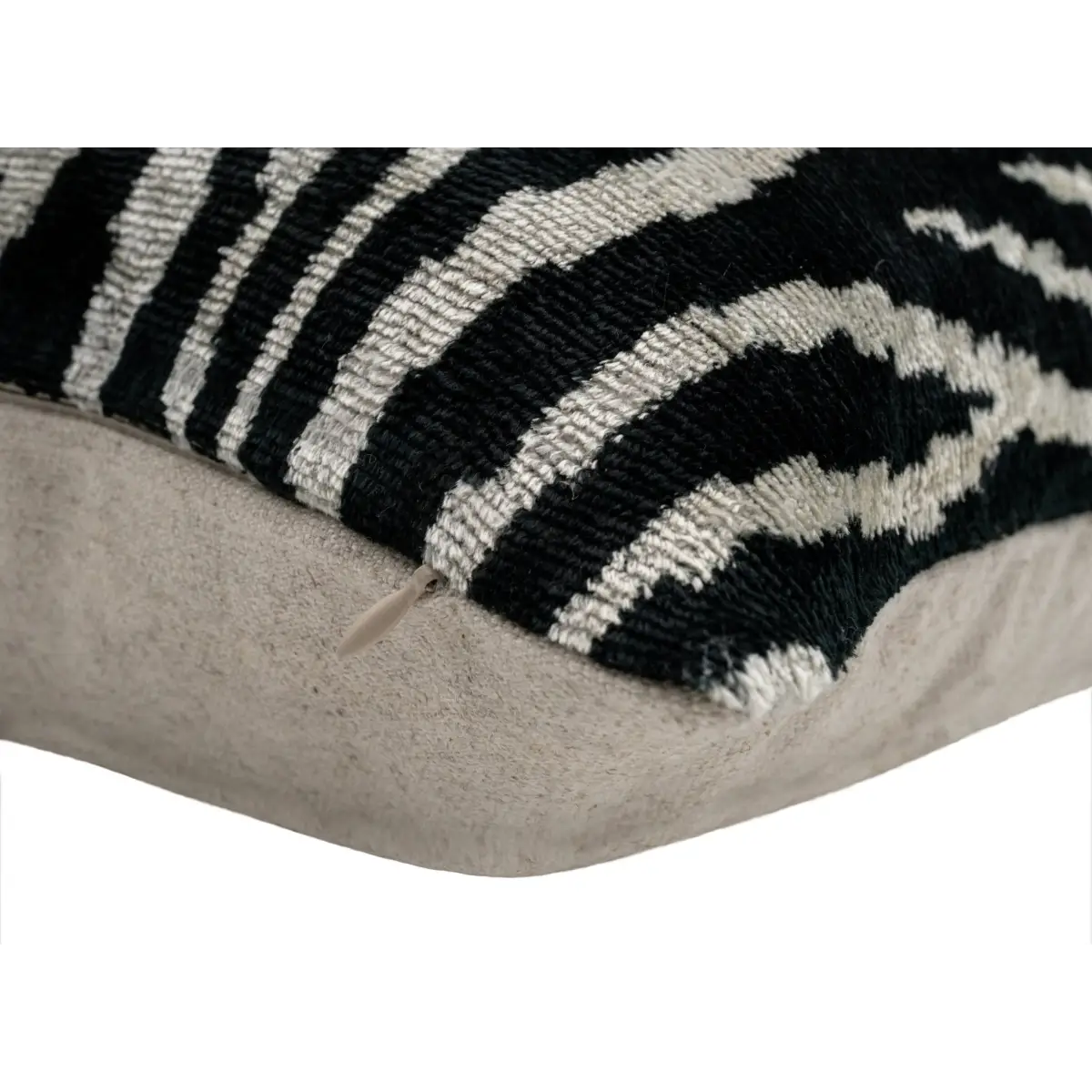 Handmade Velvet Throw Pillow with Black and White Zebra Print Design - High-Quality 20x20 Inch Decorative Accent