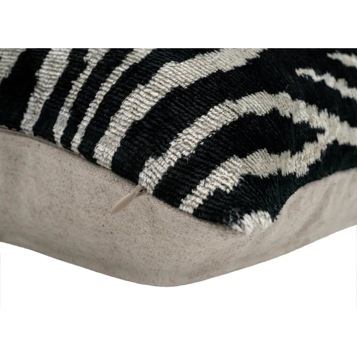 Handmade Velvet Throw Pillow with Black and White Zebra Print Design - High-Quality 20x20 Inch Decorative Accent