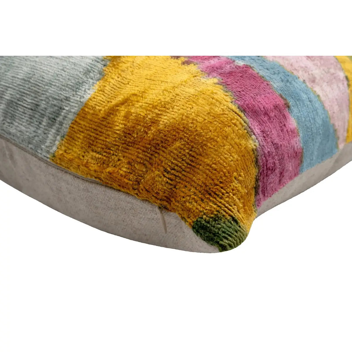 Handmade Velvet Throw Pillow with Multicolor Abstract Design - High-Quality 20x20 Inch Decorative Accent with Premium