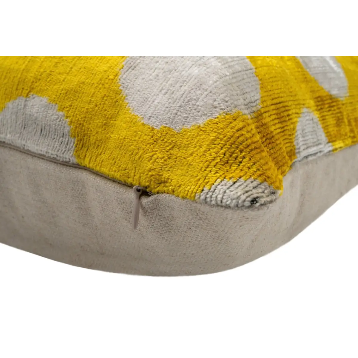 Handmade Yellow Polka Dot Throw Pillow - 16x24 inch Vegetable Dyed with Premium Down Feather Insert - Canvello
