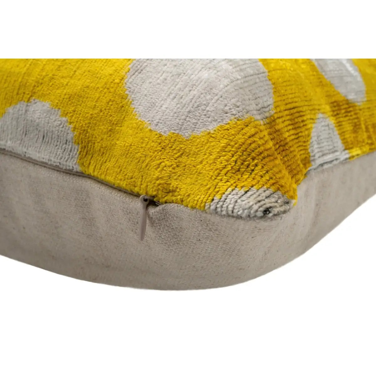 Handmade Yellow Polka Dot Throw Pillow - 16x24 inch Vegetable Dyed with Premium Down Feather Insert - Canvello