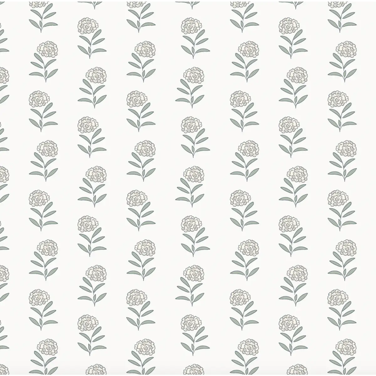 Harriet Wallpaper - Simple Hydrangea - by Samantha Dara - Sample 1 foot by 1 foot / Cream - Loomwell Home Goods
