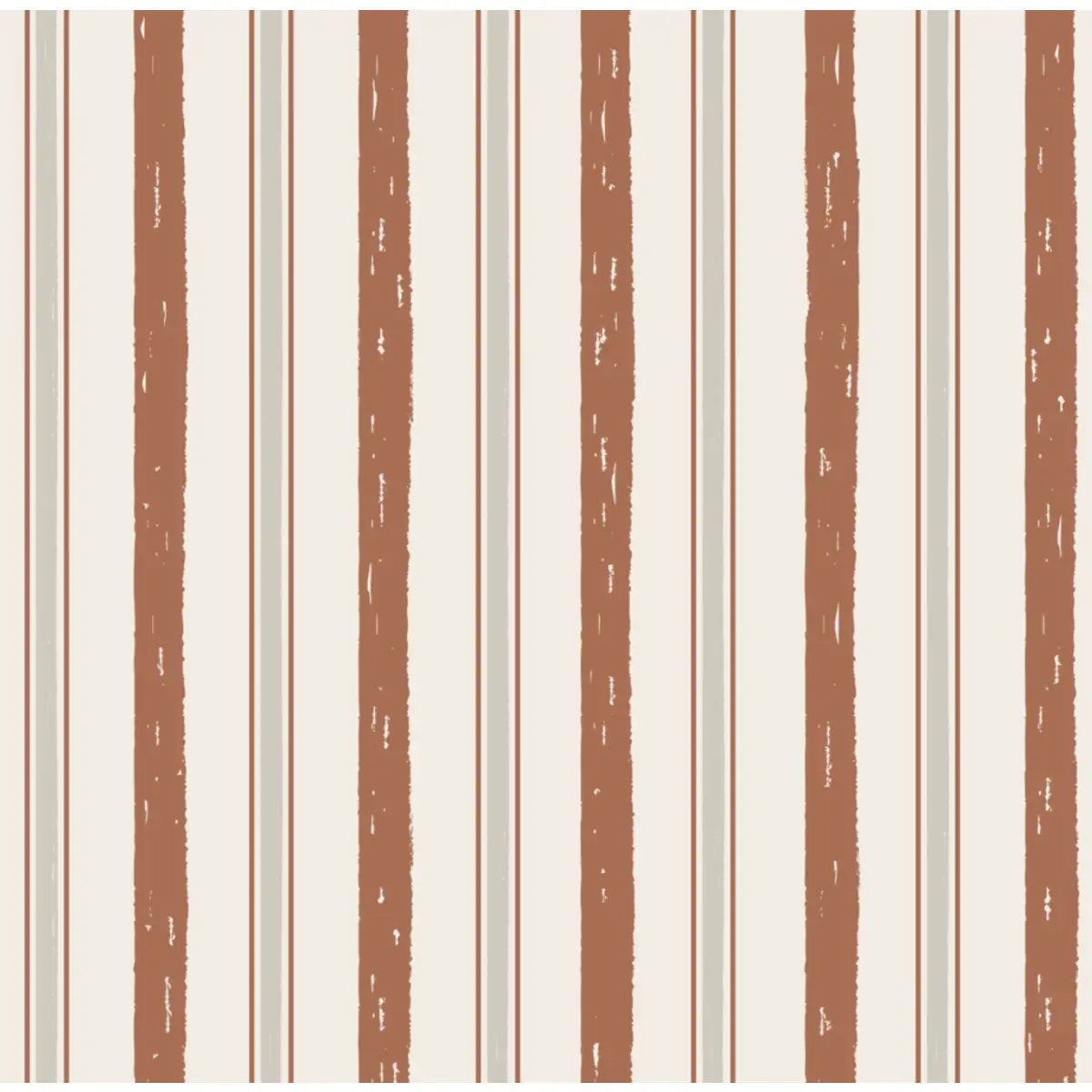 Harvey Wallpaper - Classic Stripe - by Kim Hallquist Designs - Sample 1 foot by 1 foot / Rust - Loomwell Home Goods