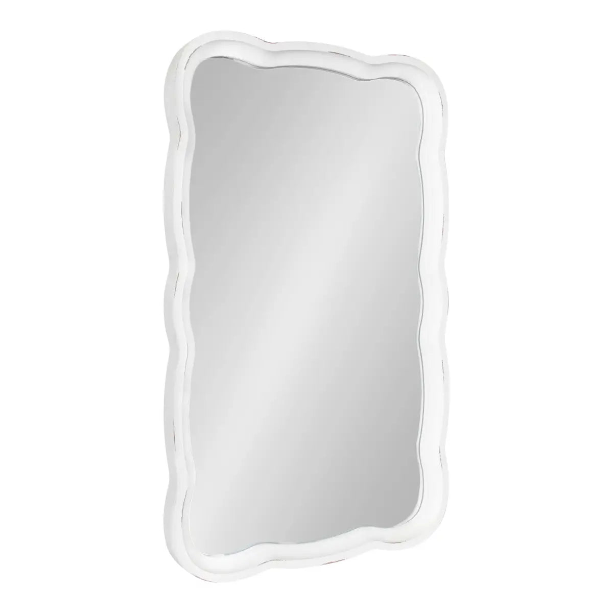 Hatherleigh Scallop Wood Wall Mirror - White - kateandlaurel