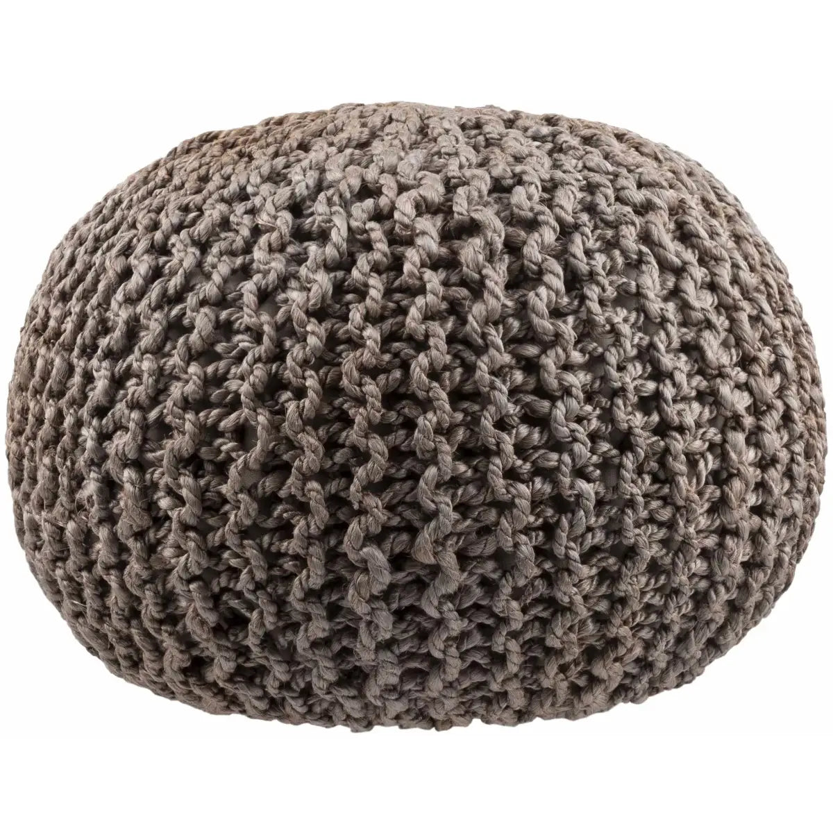 Hauenstein Knitted Jute Pouf - 14’’H x 20’’W x 20’’D Round - Boutique Rugs