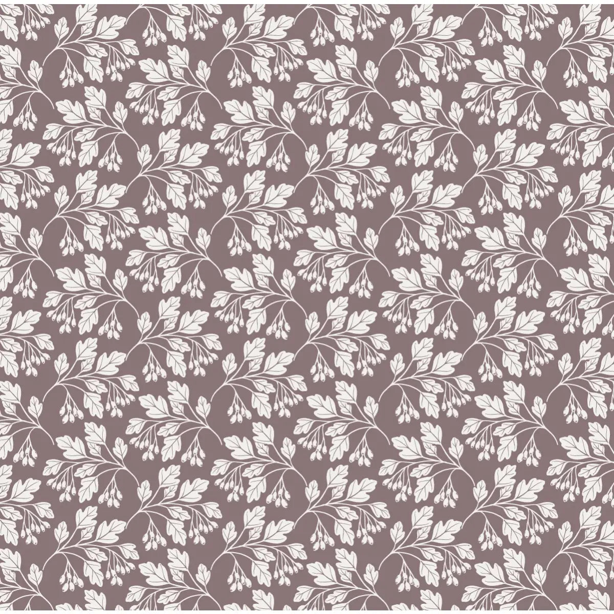 Hawthorn Wallpaper - Leafy Branches - by Gooseberry Moon - Sample 1 foot by 1 foot / Plum - Loomwell Home Goods