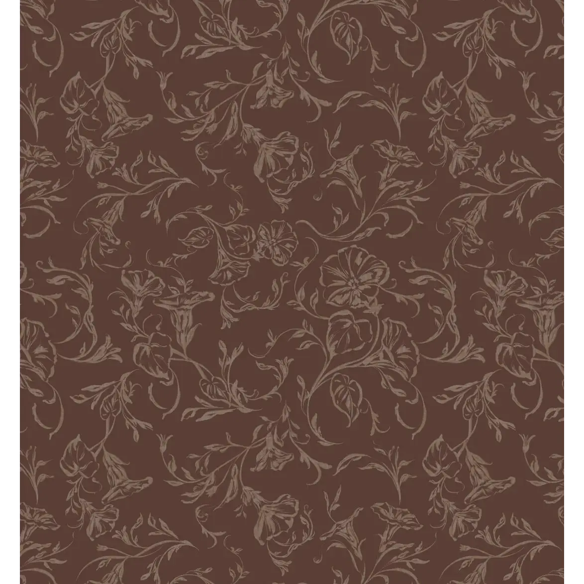 Hawthorne Bloom Wallpaper - Morning Glories - by Safari Natalia x Taddy Mikelaites - Sample 1 foot by 1 foot / Wine