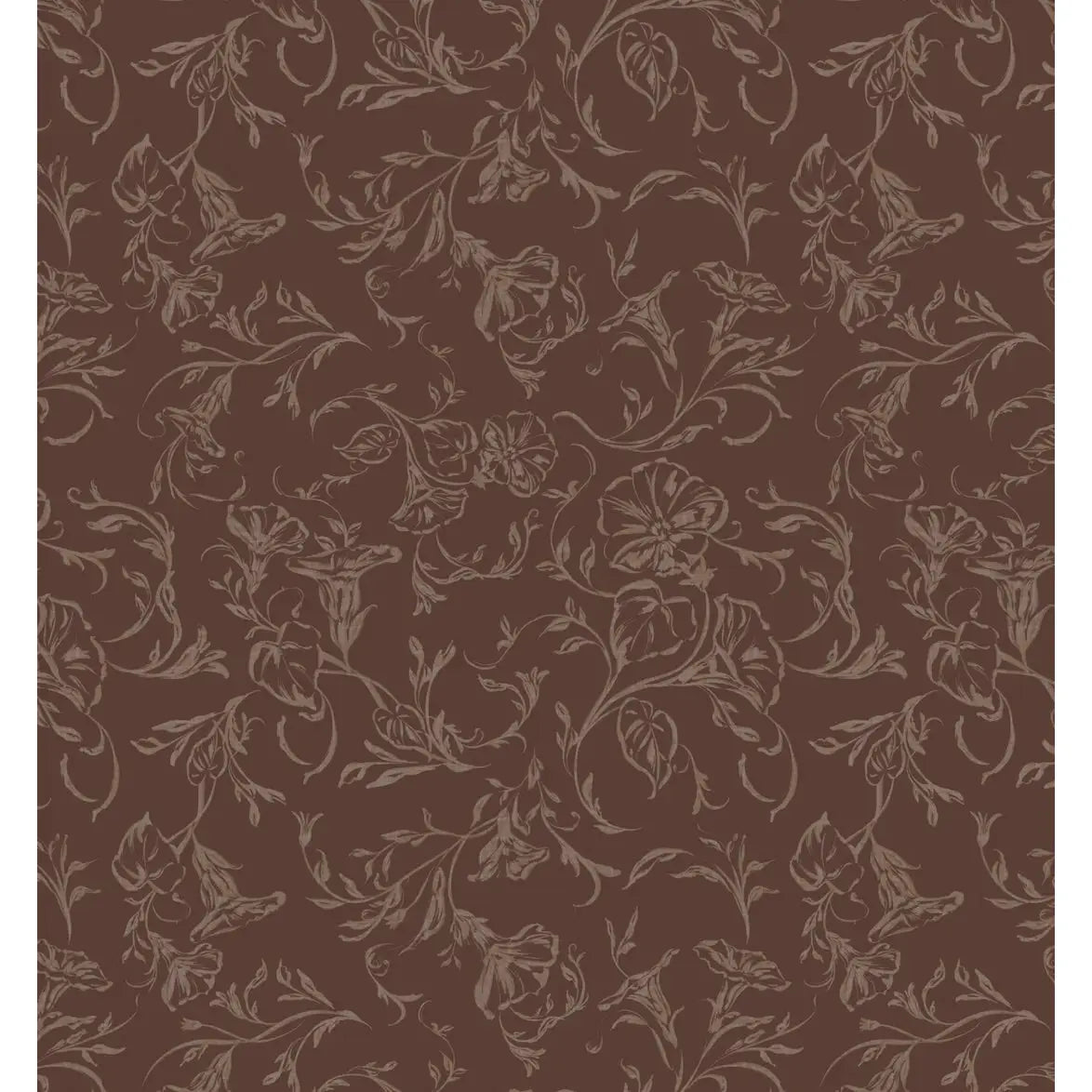 Hawthorne Bloom Wallpaper - Morning Glories - by Safari Natalia x Taddy Mikelaites - Sample 1 foot by 1 foot / Wine