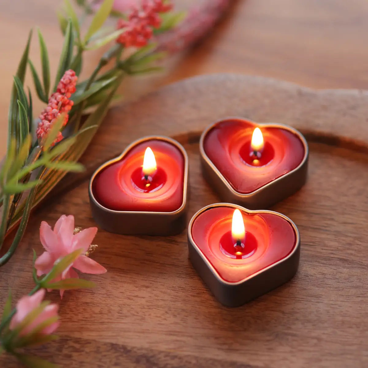 Heart Tin Candle – Beeswax Aromatherapy – Cinnamon Spice - Valentine’s Day - Big Dipper Wax Works
