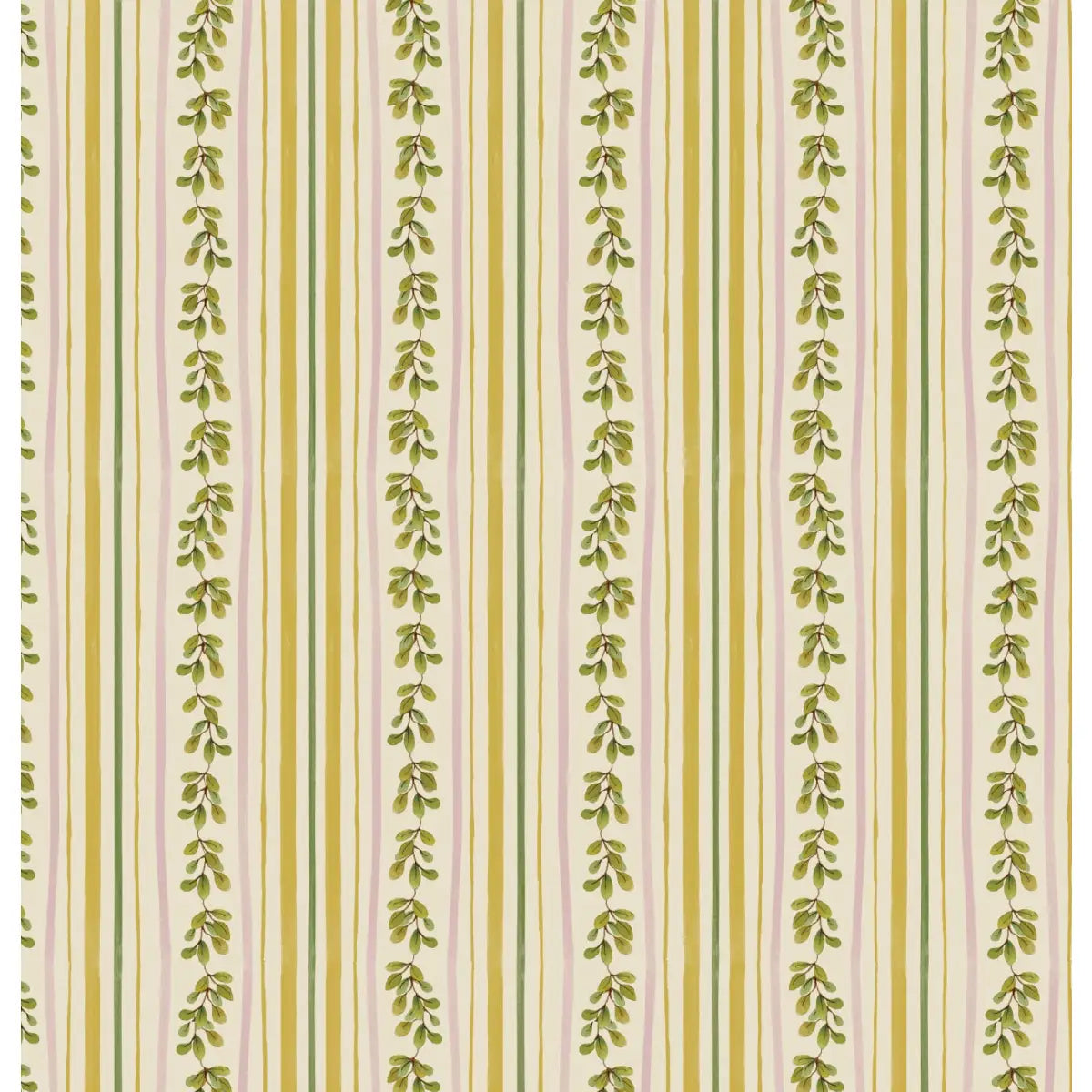 Hedge Wallpaper - Leaf Stripe - by Strawberry Snail Illustrations - Loomwell Home Goods