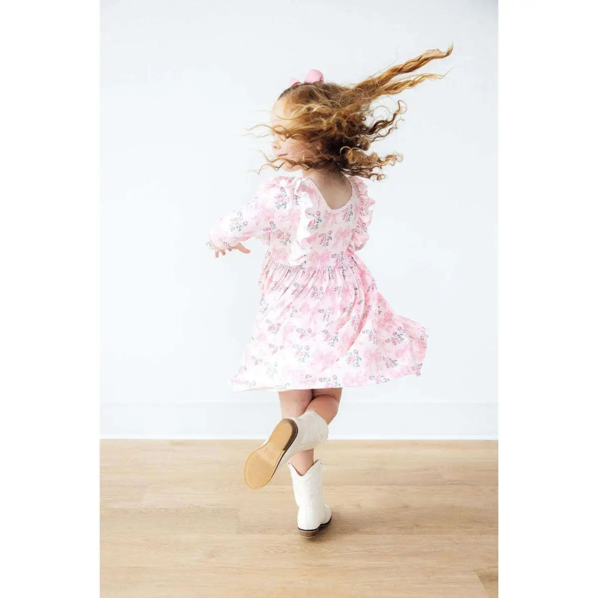 Heirloom Garden 3/4 Sleeve Ruffle Twirl Dress - Mila & Rose ®