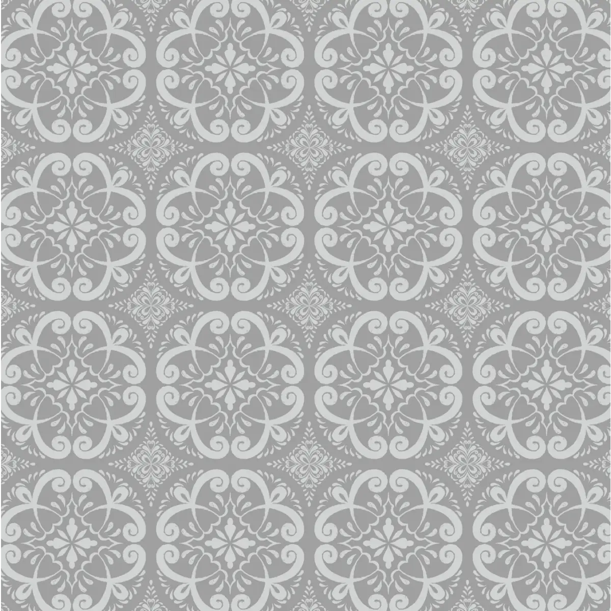 Helen Wallpaper - Vintage Tiles - by The Bright Leaf Design - Sample 1 foot by 1 foot / Gray - Loomwell Home Goods