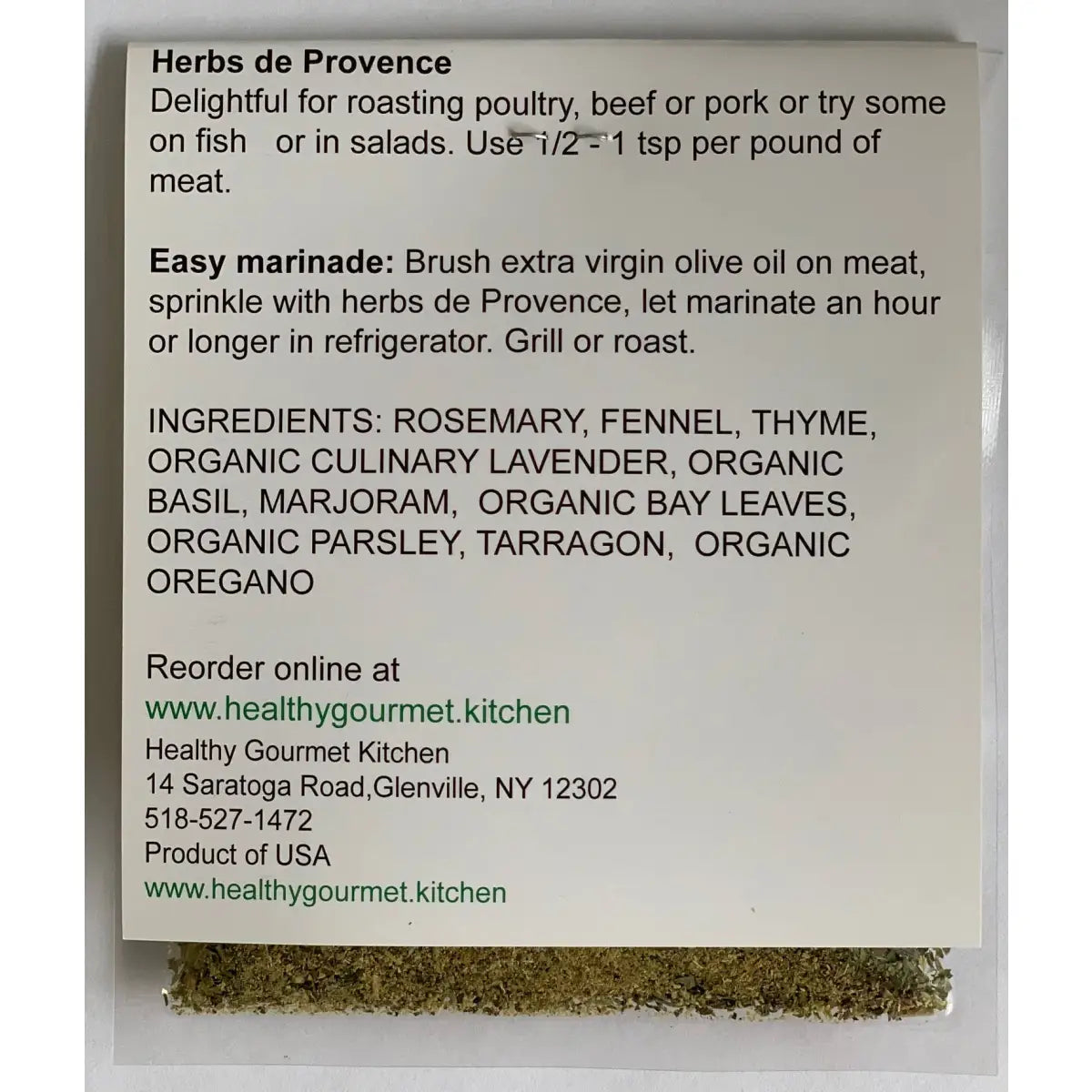 Seasoning Mix - Herbs de Provence - Healthy Gourmet Kitchen