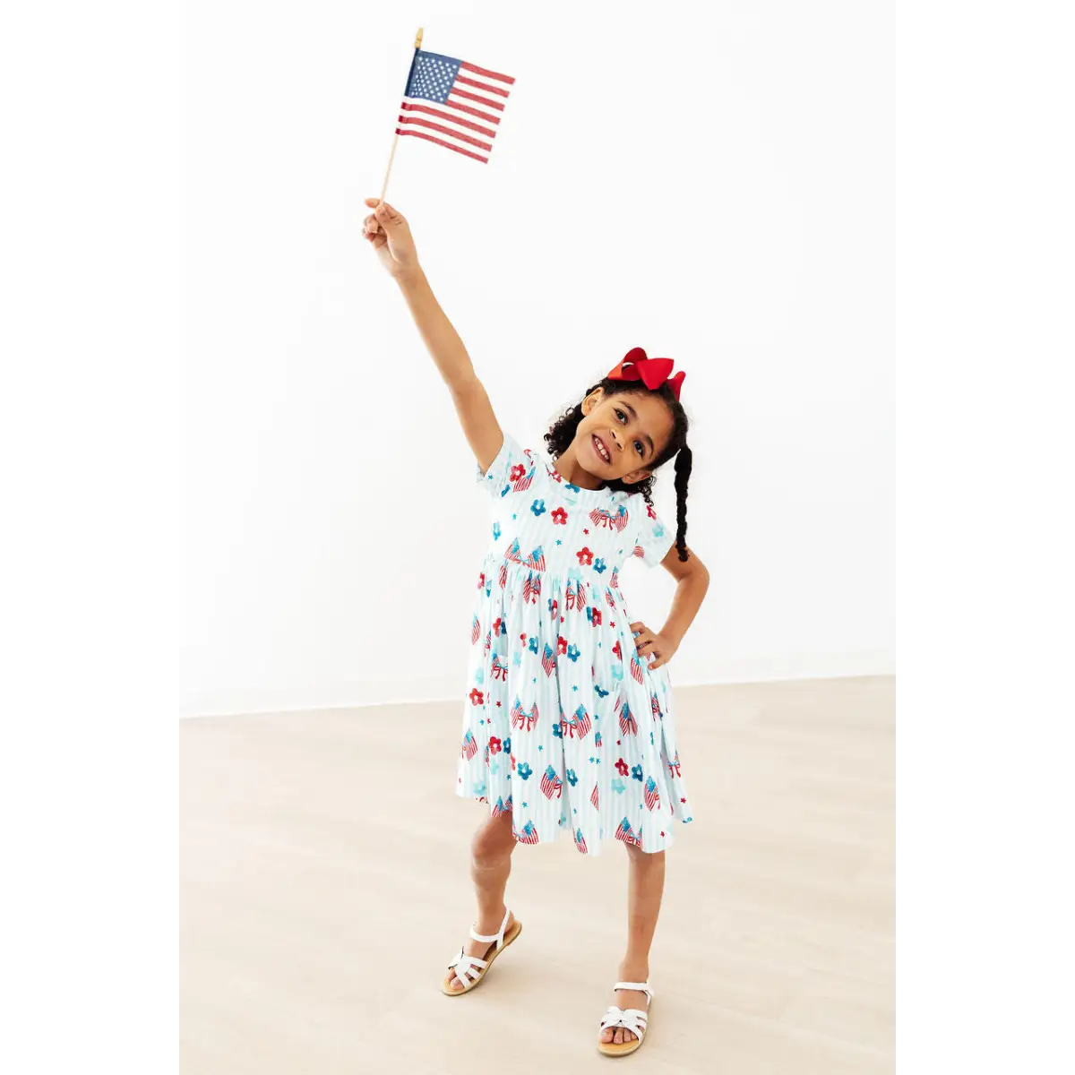 Pocket Twirl Dress - Home of the Brave - Patriotic Flags - Mila & Rose ®