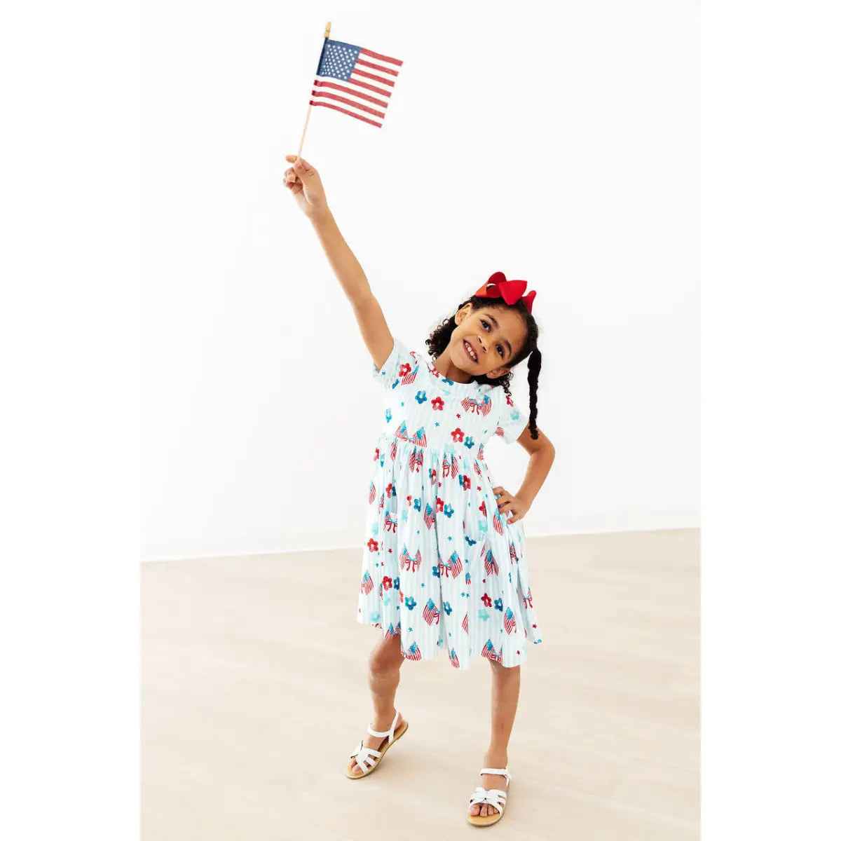 Pocket Twirl Dress - Home of the Brave - Patriotic Flags - Mila & Rose ®