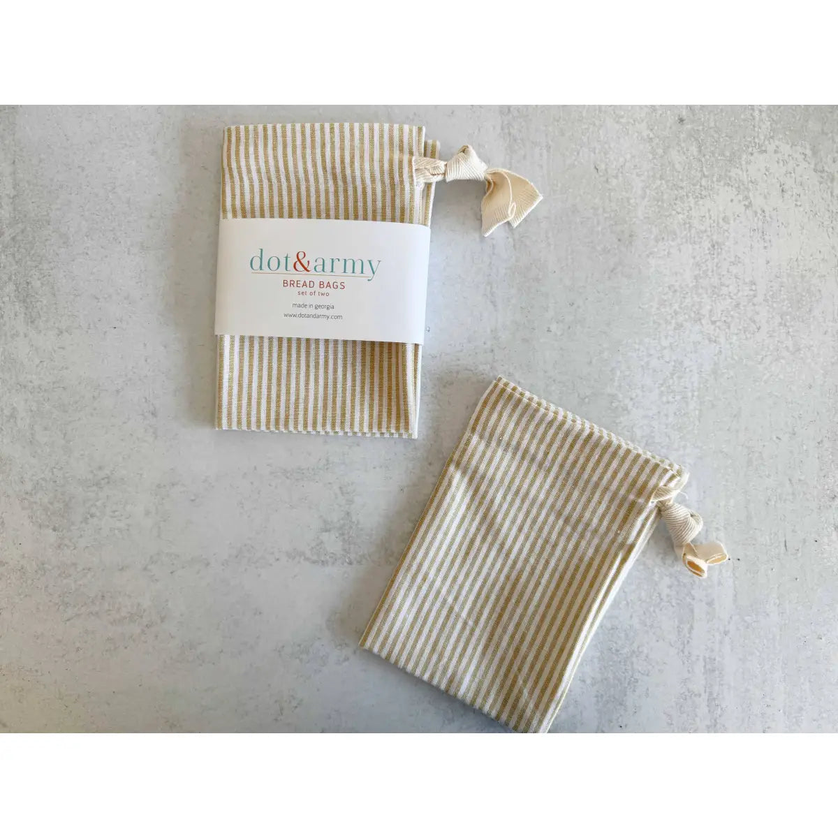 Linen Bread Bags - Honey Stripe - Set of 2 - Dot and Army