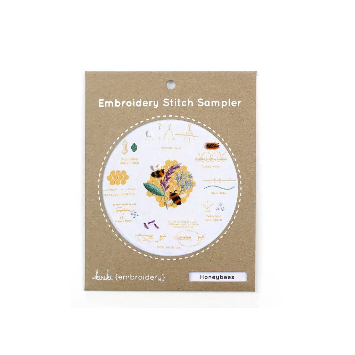 Honeybee - Embroidery Stitch Sampler - Kiriki Press