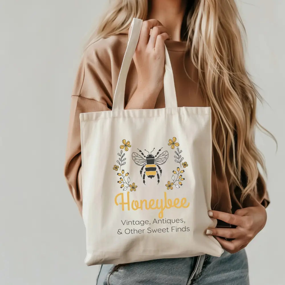 Honeybee Vintage - Canvas Tote Bag - SKS Design Studio