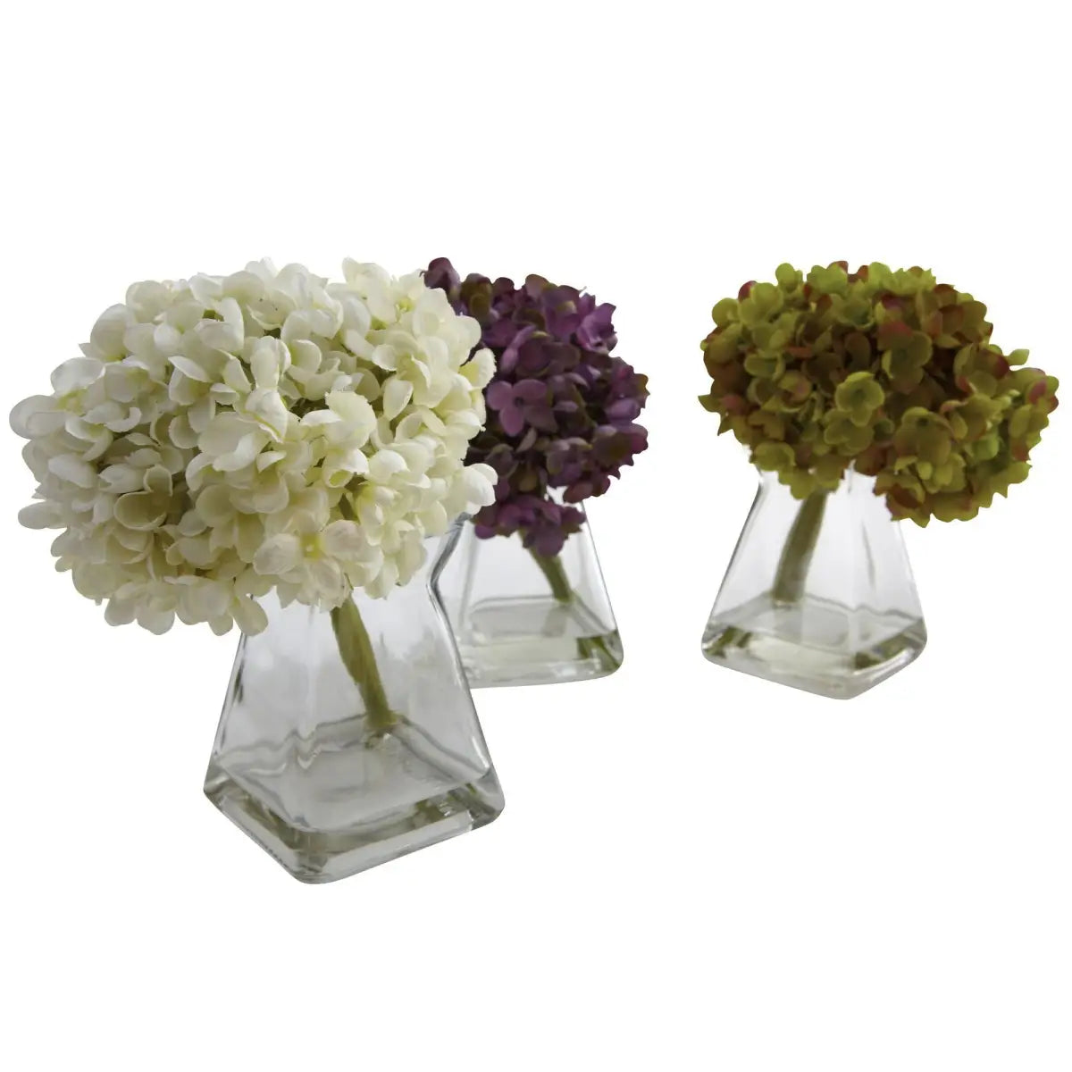Hydrangea w/Vase (Set of 3) - Nearly Natural