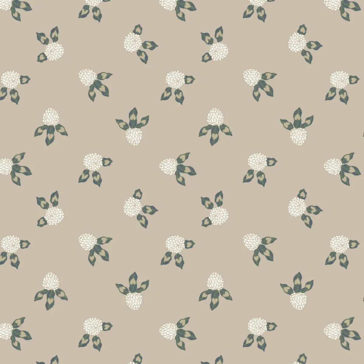 Idalie Wallpaper - Clover in Bloom - by Grateful Artsy Soul - Sample 1 foot by 1 foot / Blush - Loomwell Home Goods