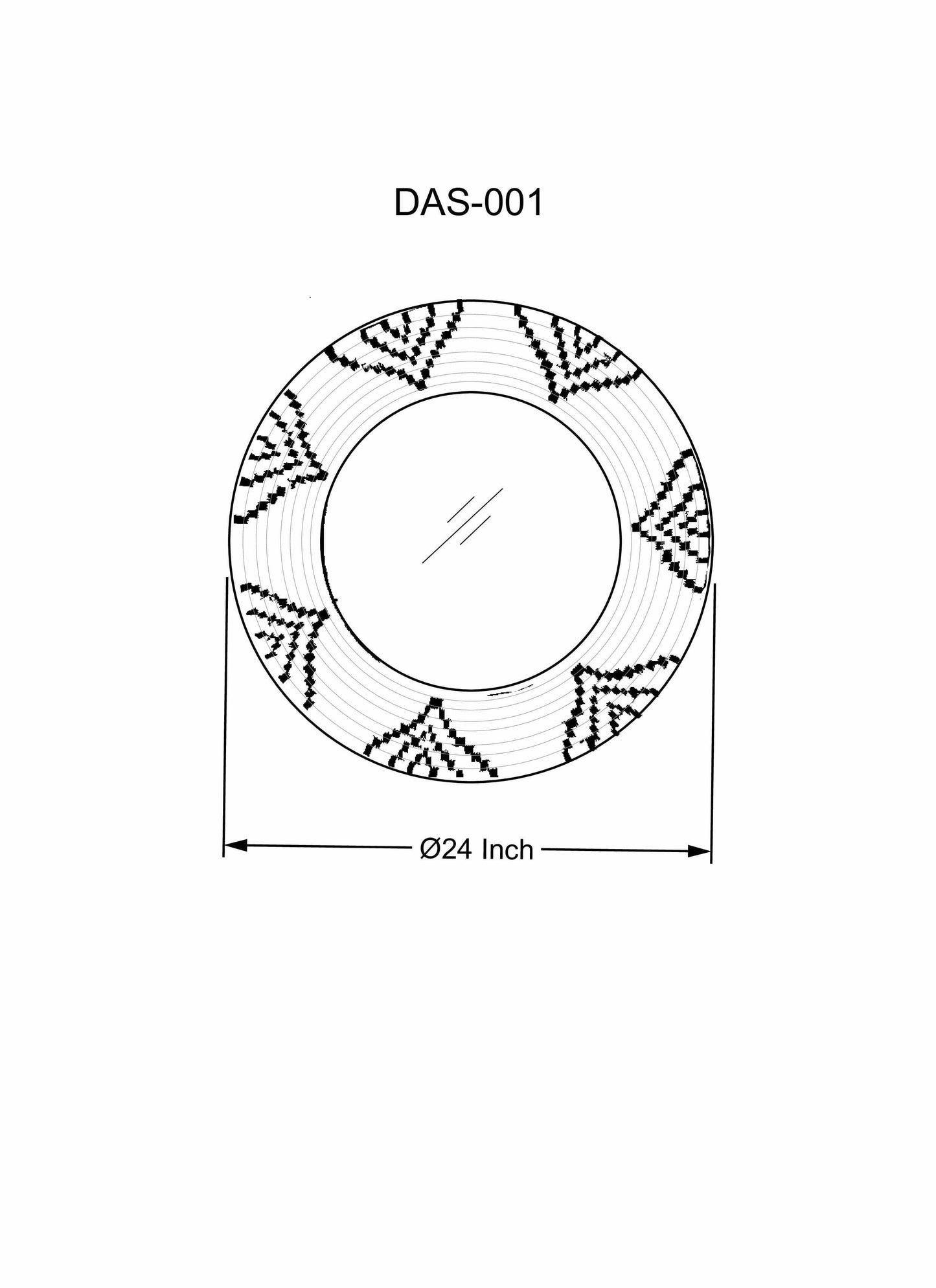 Ipilan Moonj Grass Starburst Round Mirror - 24’’H x 24’’W Round - Boutique Rugs