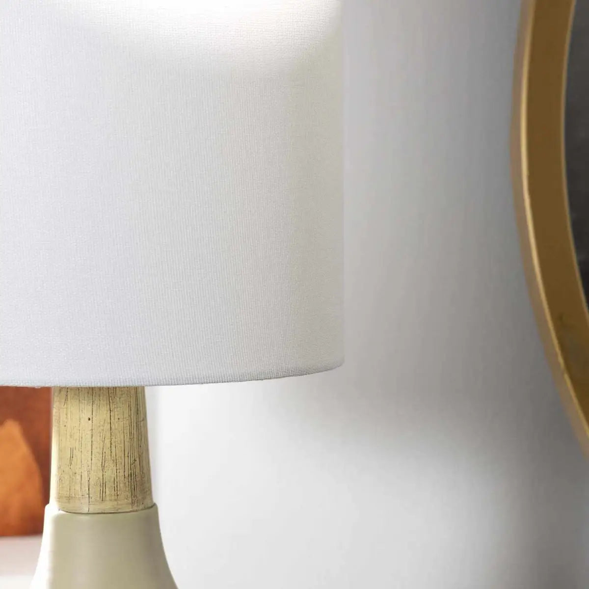 Ivory & White Modern Table Lamp - 18’’H x 8’’W x 8’’D - Boutique Rugs