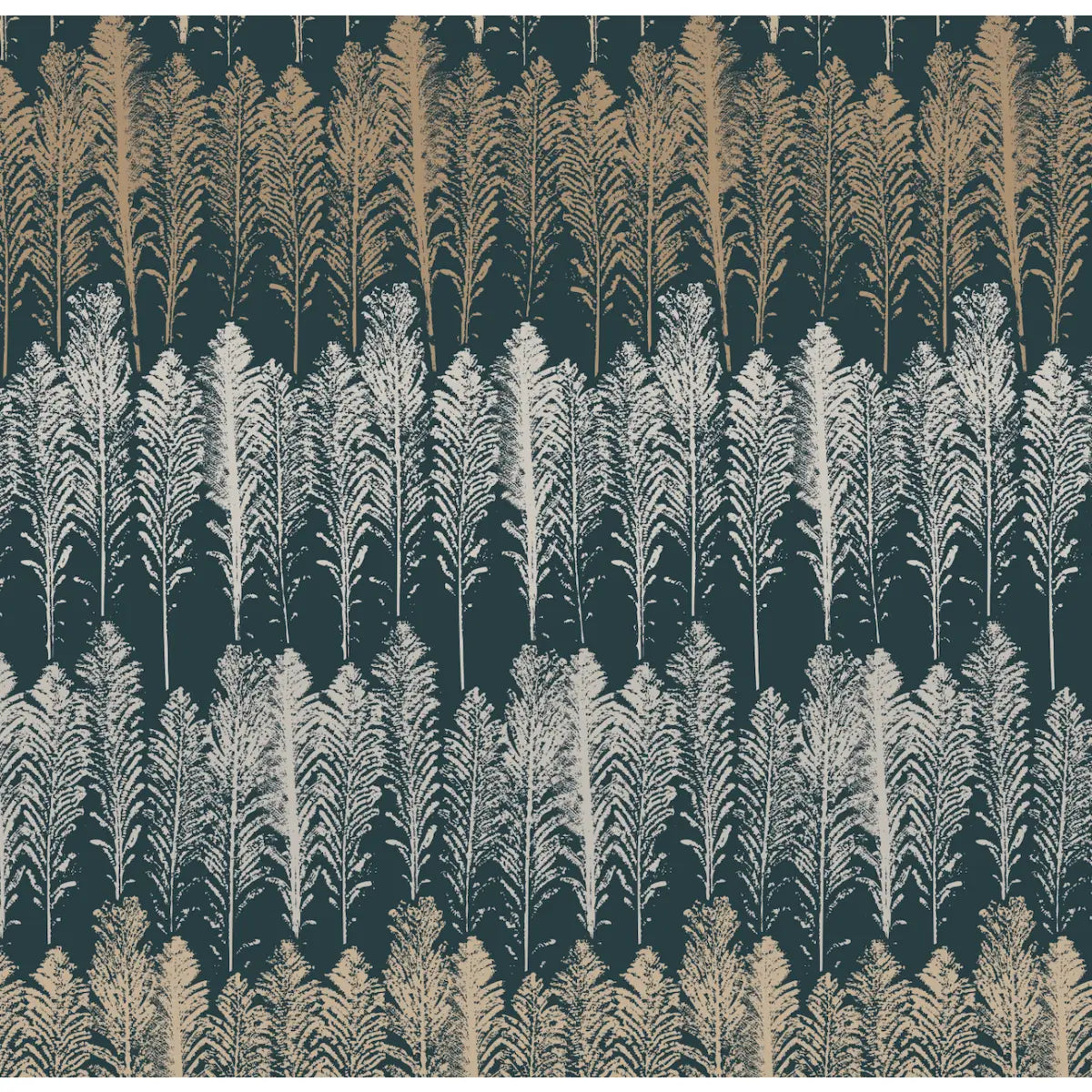 Jansen Wallpaper - Feathery Stripes - by Rusky Rose by Amy - Sample 1 foot by 1 foot / Teal and Neutral - Loomwell Home