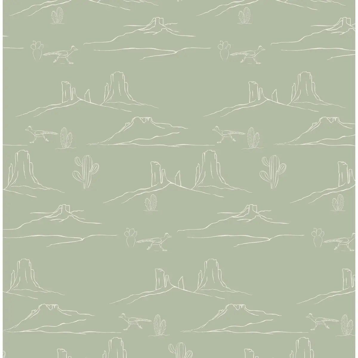 Jeb Wallpaper - Southwest Desert Line Drawing - by LeeArt - Loomwell Home Goods