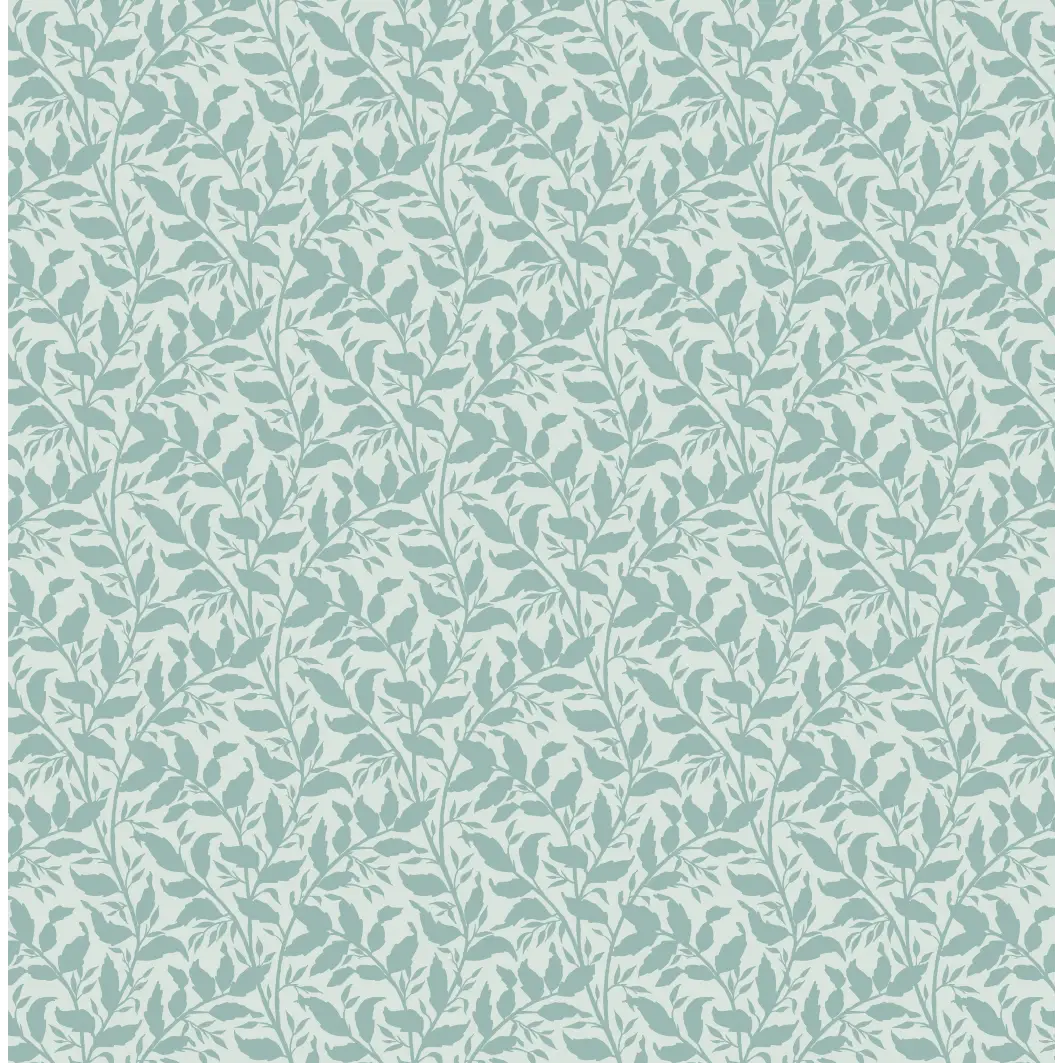 Jess Wallpaper - Leafy Branches - by Kimberly Morgan - Sample 1 foot by 1 foot / Mint - Loomwell Home Goods