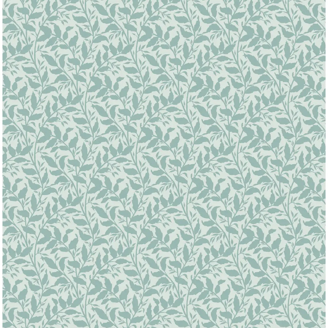 Jess Wallpaper - Leafy Branches - by Kimberly Morgan - Sample 1 foot by 1 foot / Mint - Loomwell Home Goods