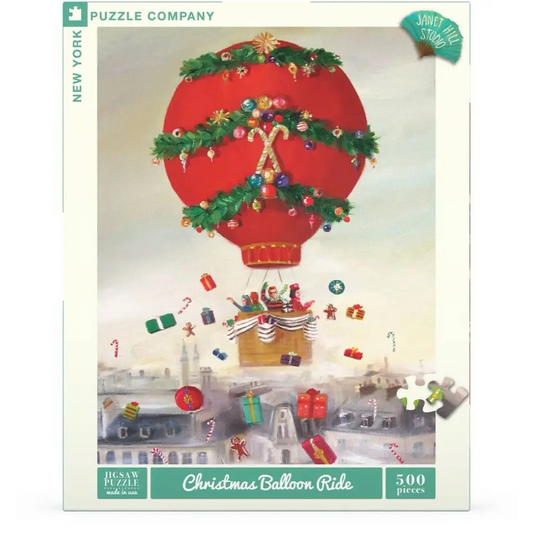 Jigsaw Puzzle - Christmas Balloon Ride - Janet Hill - 500 Piece - New York Puzzle Company