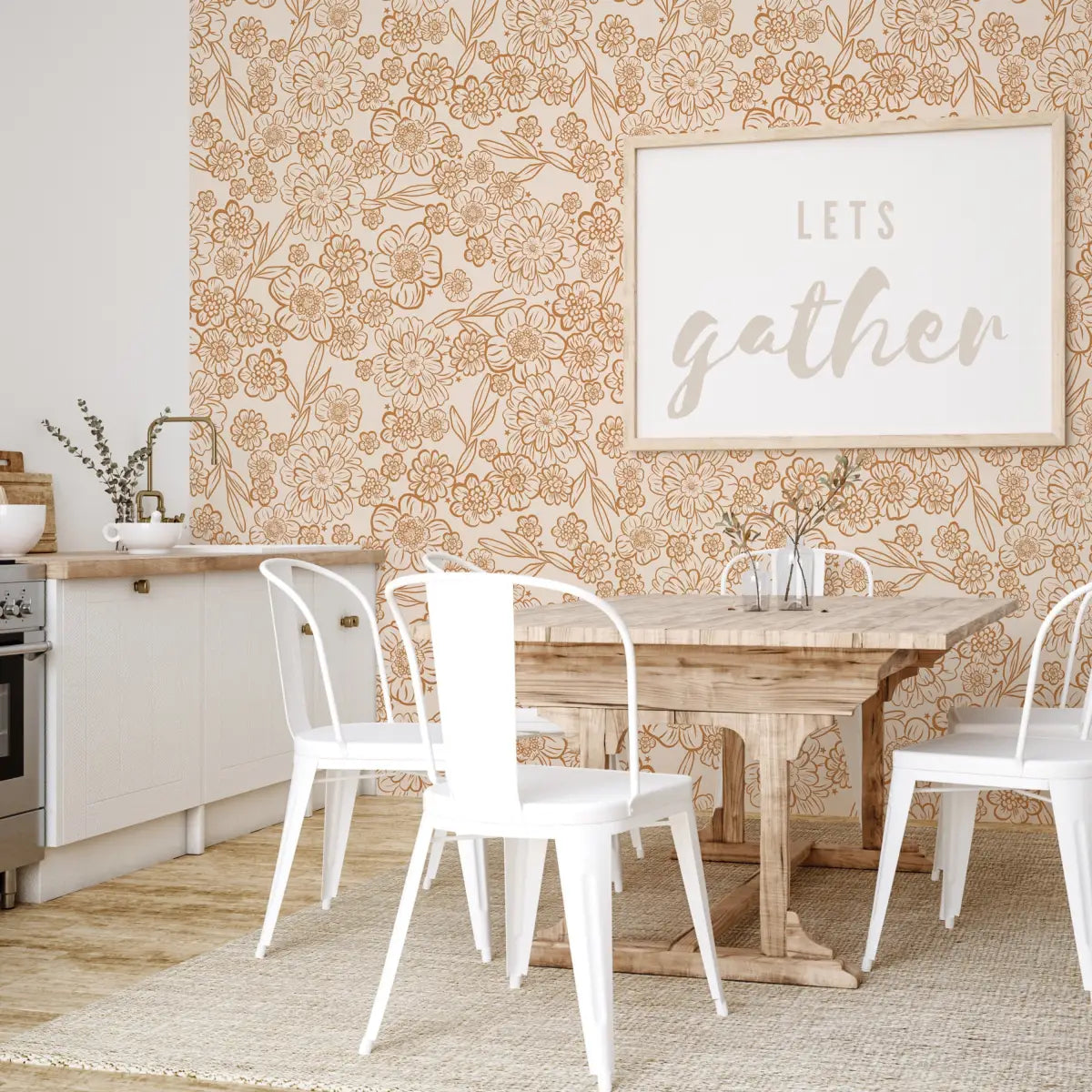 June Wallpaper - Flowers - by Golden June - Loomwell Home Goods