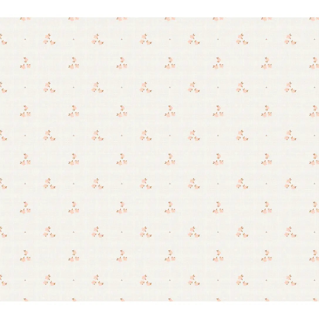 Katie Wallpaper - Mini Flowers Dots - by Megan Cabaj - Sample 1 foot by 1 foot / Pink - Loomwell Home Goods