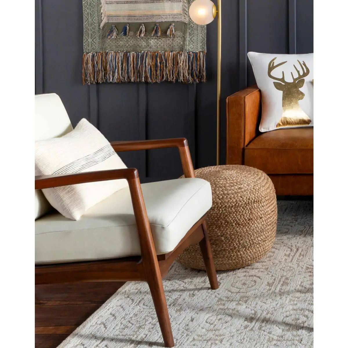Kaumakani Jute Pouf - 20’’ x 20’’ x 16’’ Cylinder - Boutique Rugs
