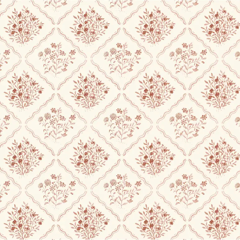 Kaylum Wallpaper - Wildflower Painted Tiles - by Luna Pictata - Sample 1 foot by 1 foot / Small - Loomwell Home Goods