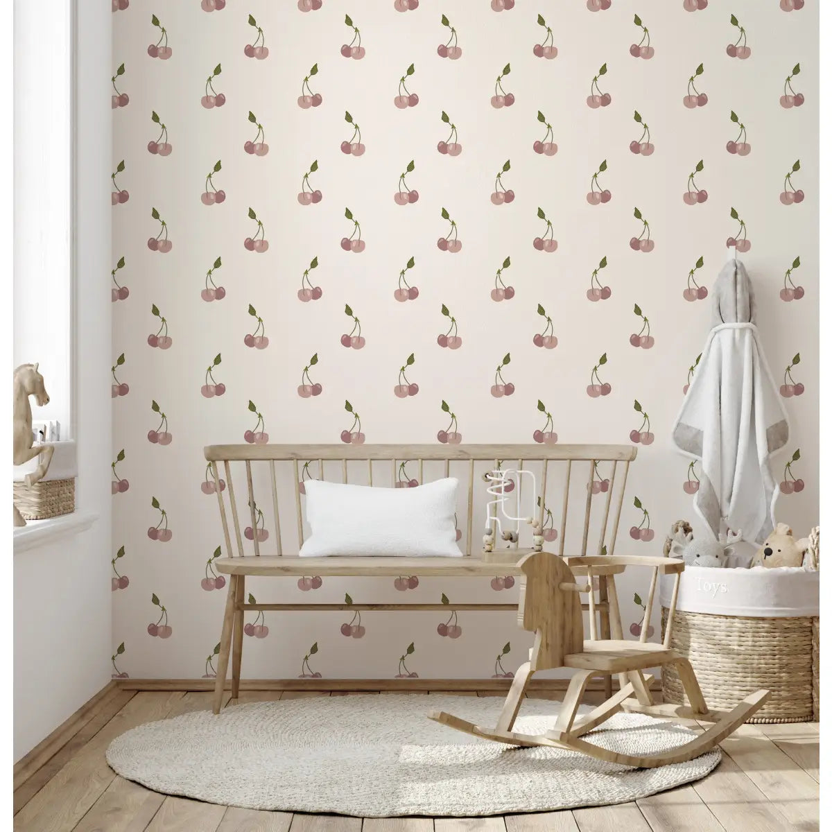 Kinley Wallpaper - Cherries - by Adeline-Julie Bee - Loomwell Home Goods