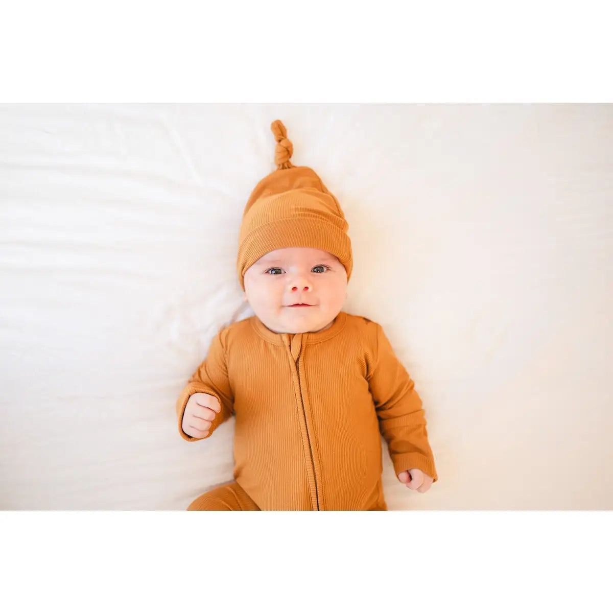 Knot Hat - Caramel Ribbed - Harp Angel Boutique