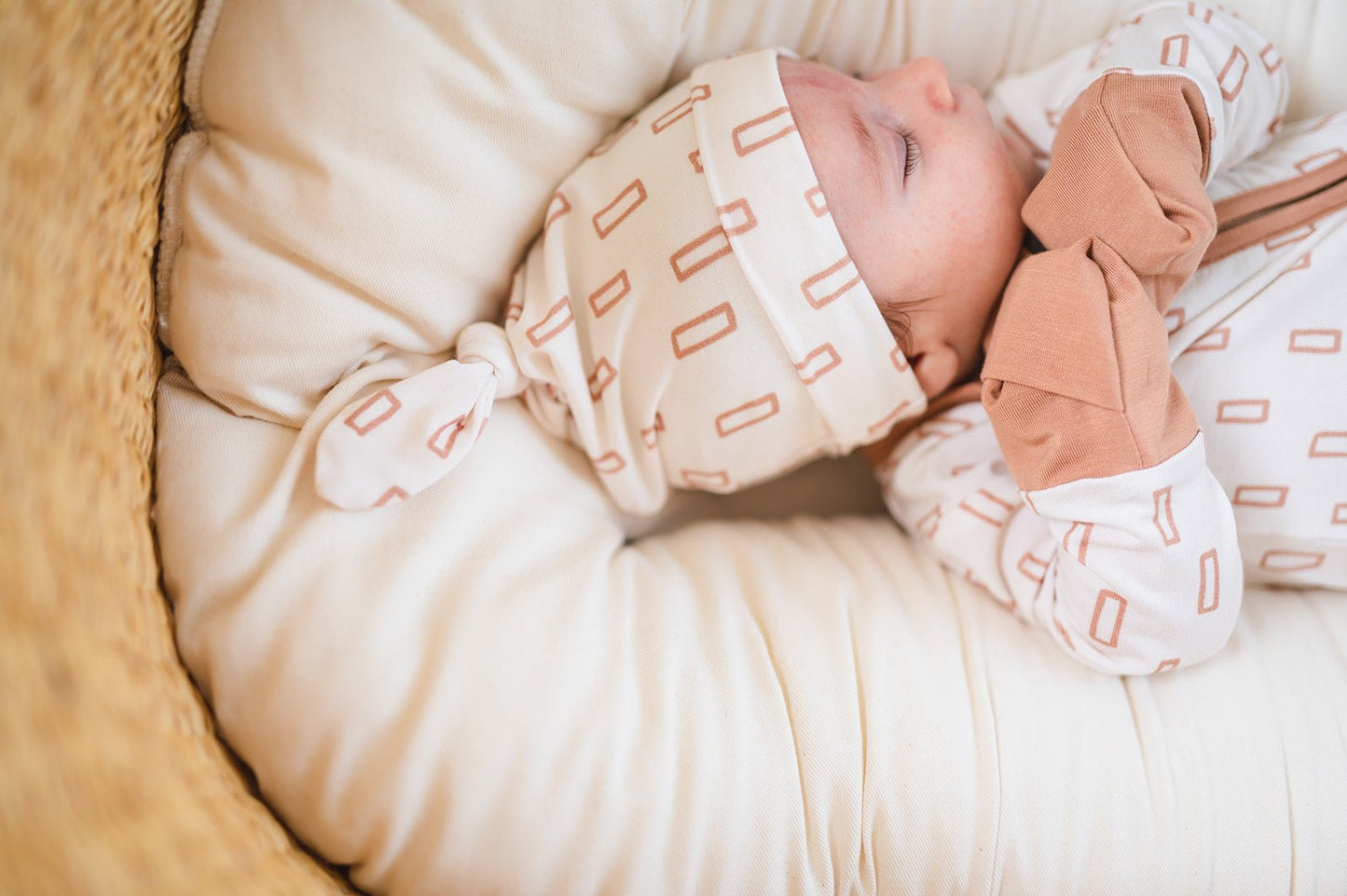 Knot Hat - Neutral Rectangle - Harp Angel Boutique