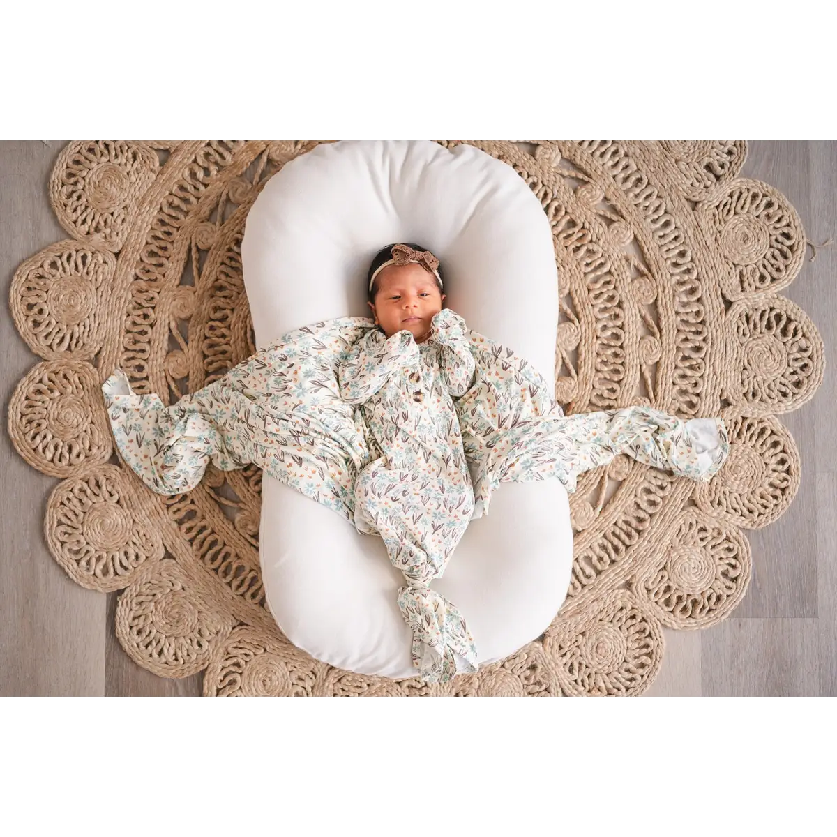 Knotted Baby Gown - La La Floral - Harp Angel Boutique