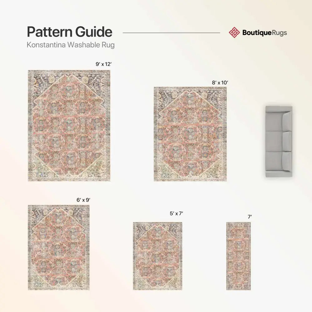 Konstantina Washable Traditional Rug - Limited Edition - Boutique Rugs