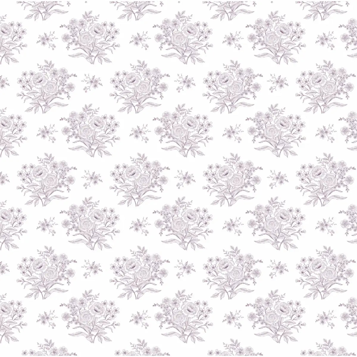 Kylia Wallpaper - Subtle Bouquets - by Gooseberry Moon - Sample 1 foot by 1 foot / Plum - Loomwell Home Goods