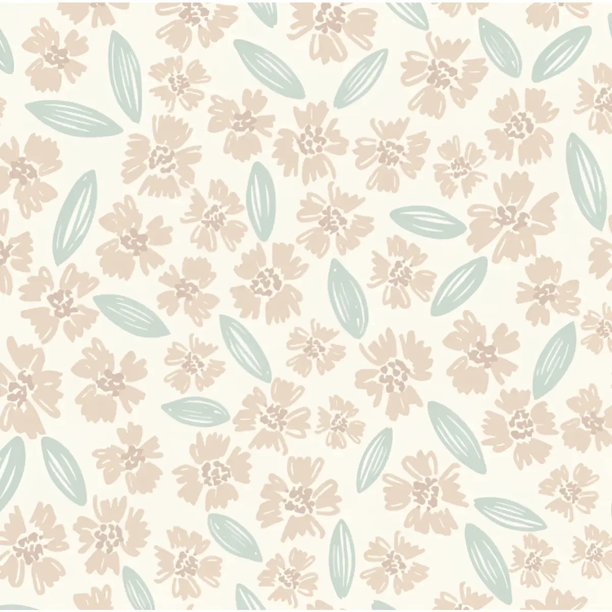 Lane Wallpaper - Scattered Blooms - by Hufton Studio - Sample 1 foot by 1 foot / Peach - Loomwell Home Goods