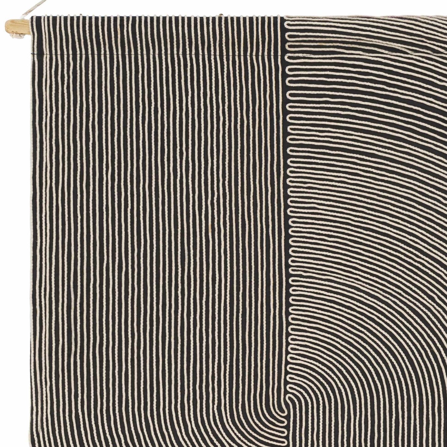 Lanse Black and White Geometric Wall Hanging - 24’’ x 36’’ Rectangle - Boutique Rugs