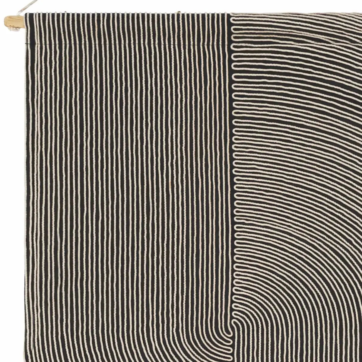 Lanse Black and White Geometric Wall Hanging - 24’’ x 36’’ Rectangle - Boutique Rugs