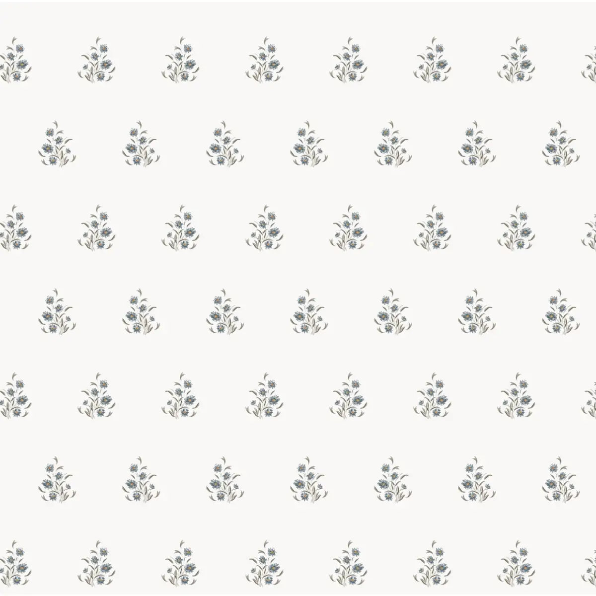 Laura Wallpaper - Petite Flowers - by Lisee Ree - Sample 1 foot by 1 foot / White - Loomwell Home Goods