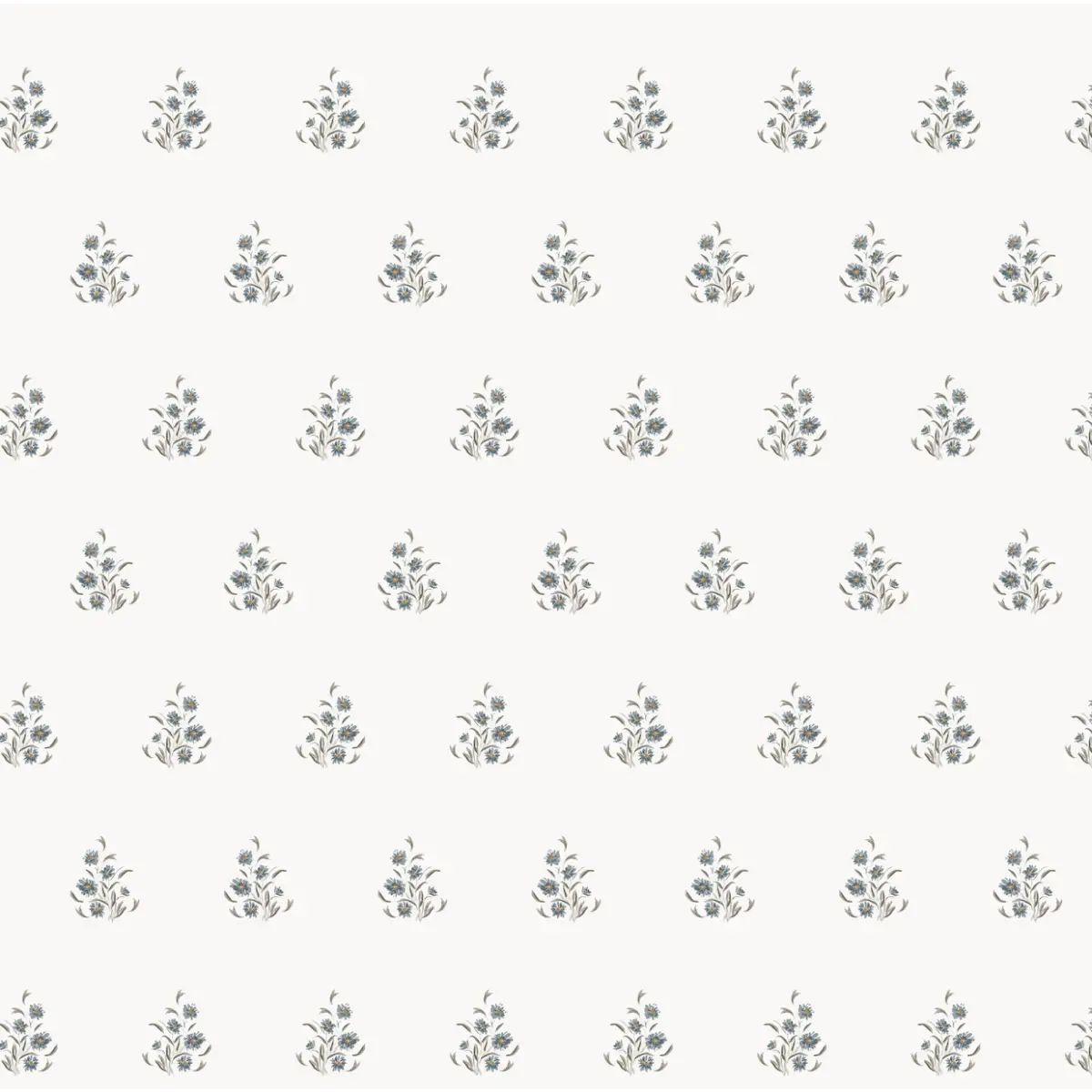 Laura Wallpaper - Petite Flowers - by Lisee Ree - Sample 1 foot by 1 foot / White - Loomwell Home Goods
